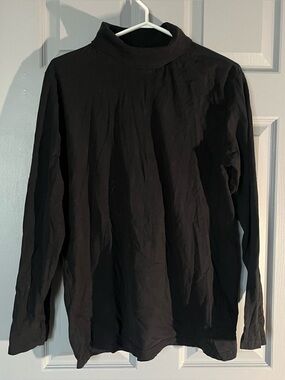 Black Long Sleeve Mock Neck Top Size Medium